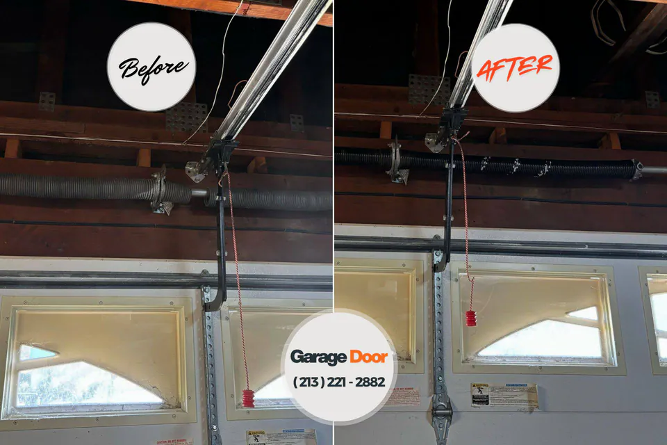 Before and after: garage door opener repair Southeast Arcadia, FL